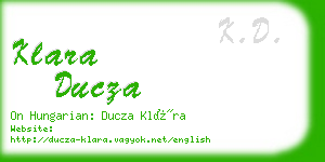 klara ducza business card